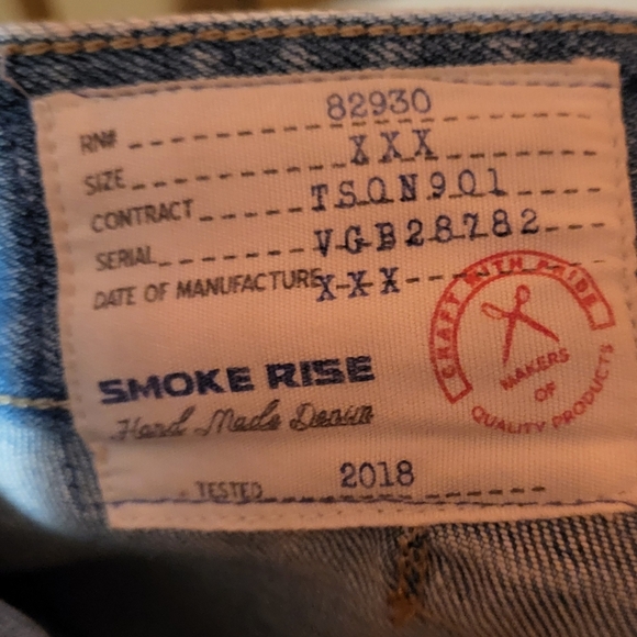 Smoke Rise Men's Distrwssed Blue Denim Jeans 34x32 - Picture 8 of 12